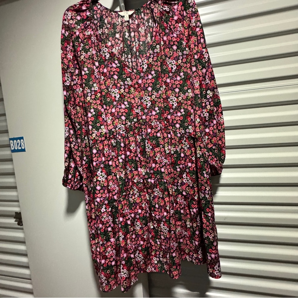 Terra & Sky Floral Midi Dress - Black and Pink